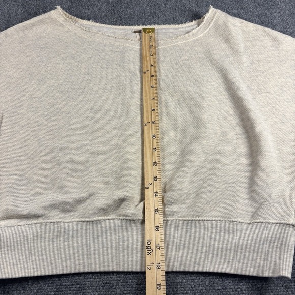 Free People Sweatshirt Women's Medium‎ Ivory Sexy Crop Soft Comfy Pullover - Picture 6 of 7